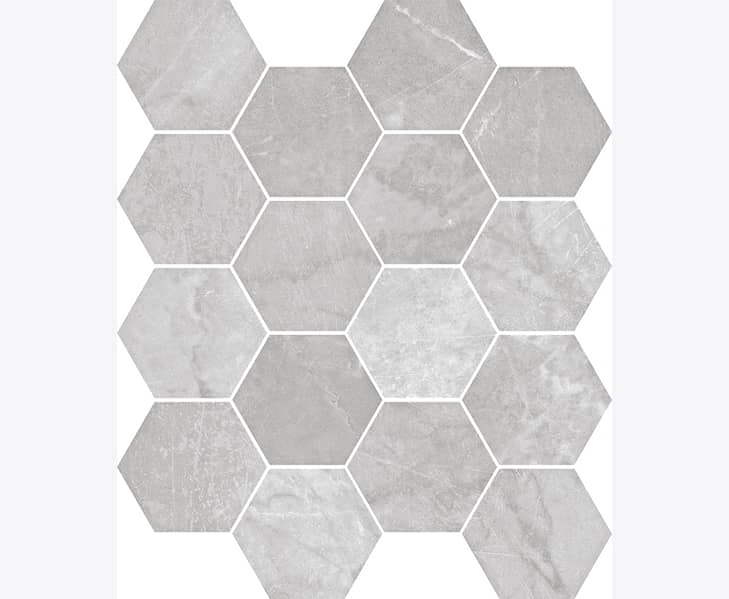 Bardiglio mos hexagon, ark 28,5x33,5