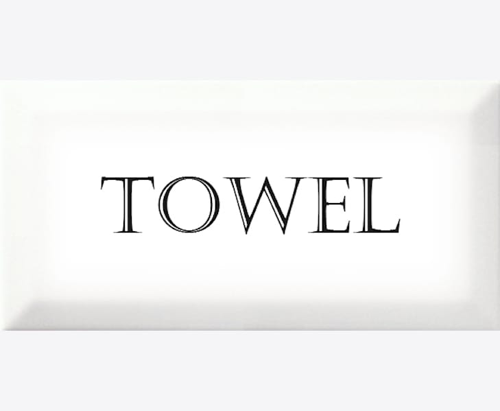 Vit dekor Towel 10x20