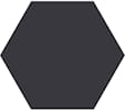 Svart matt hexagon 15x17