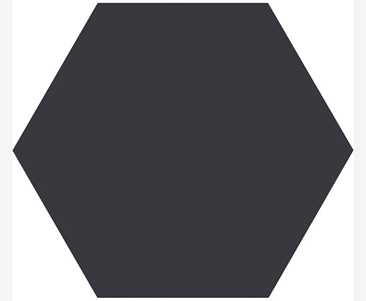 Svart matt hexagon 15x17